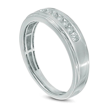 0.25 CT. TW Diamond Comfort Fit Band in 10K White Gold