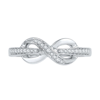 0.1 CT. TW Diamond Infinity Wrapped Ring in 10K White Gold