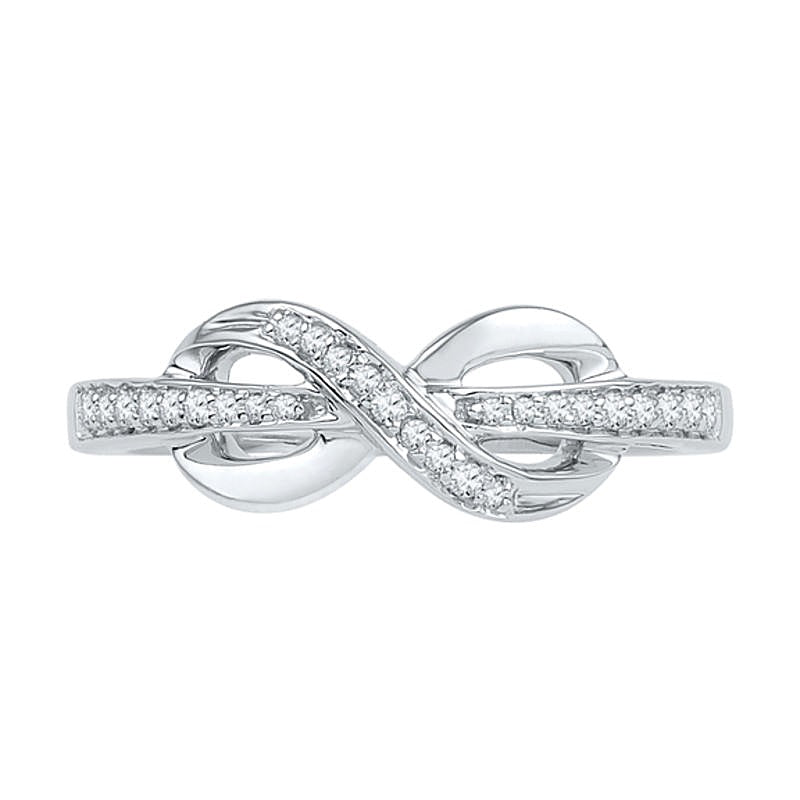 0.1 CT. TW Diamond Infinity Wrapped Ring in 10K White Gold