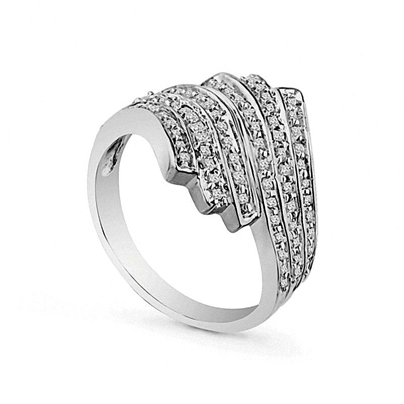 0.5 CT. TW Diamond Vintage-Style Eternal Flame Ring in Sterling Silver