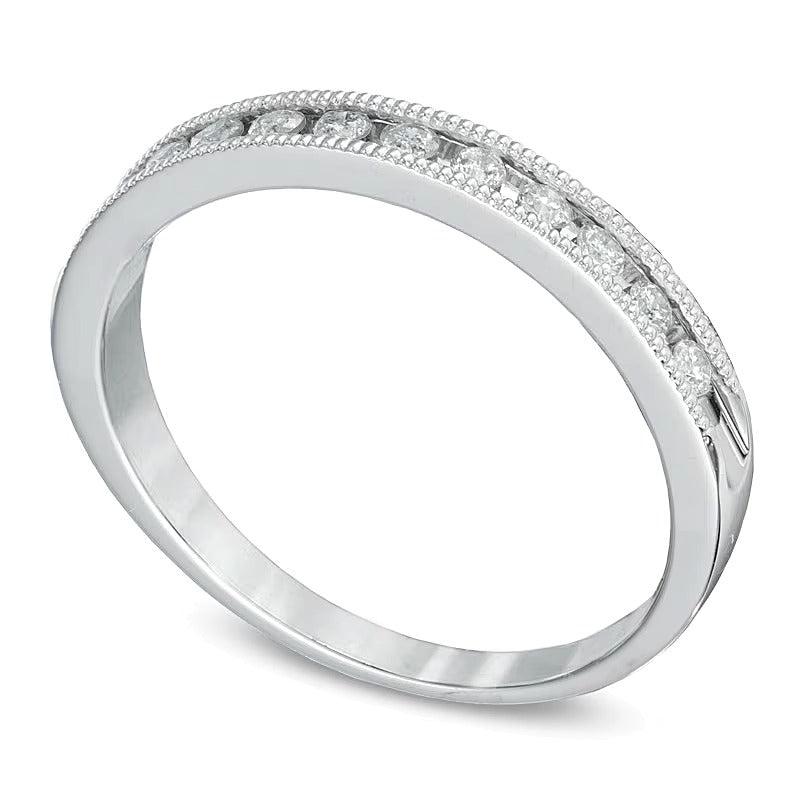 0.25 CT. TW Diamond and Milgrain Band in 10K White Gold