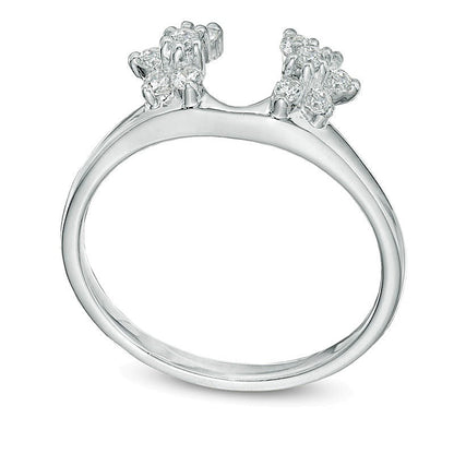 0.25 CT. TW Diamond Starburst Solitaire Enhancer in 10K White Gold