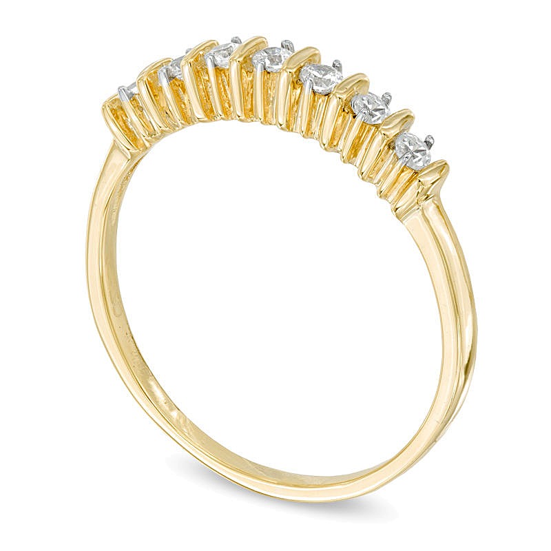 0.1 CT. TW Diamond Seven Stone Wedding Band in 10K Gold