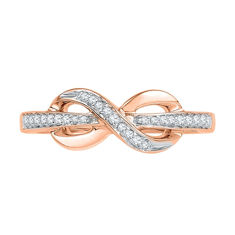0.1 CT. TW Diamond Infinity Wrapped Ring in 10K Rose Gold