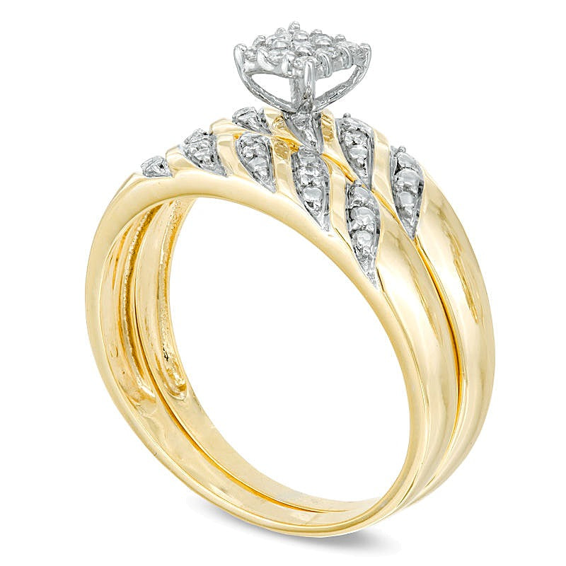 0.13 CT. TW Diamond Bridal Set in 10K Gold