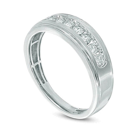 0.5 CT. TW Diamond Comfort Fit Band in 10K White Gold