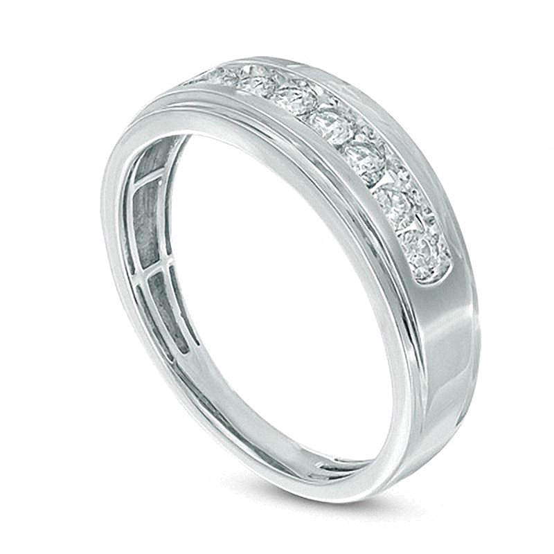 0.5 CT. TW Diamond Comfort Fit Band in 10K White Gold