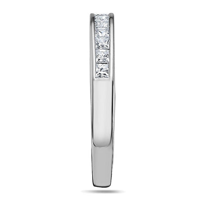 0.5 CT. TW Princess-Cut Diamond Wedding Band in 14K White Gold (H/VS2)
