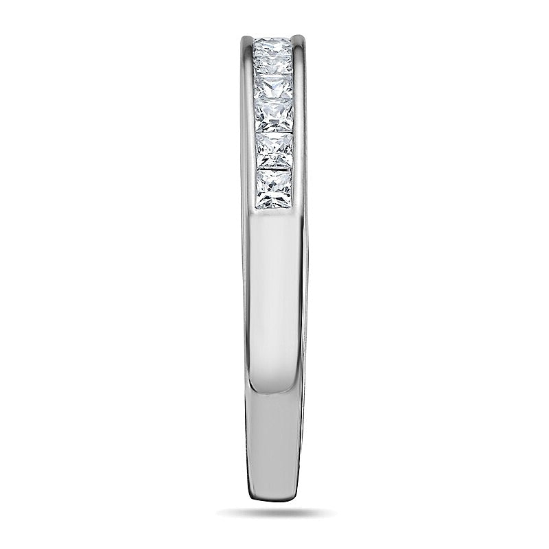 0.5 CT. TW Princess-Cut Diamond Wedding Band in 14K White Gold (H/VS2)
