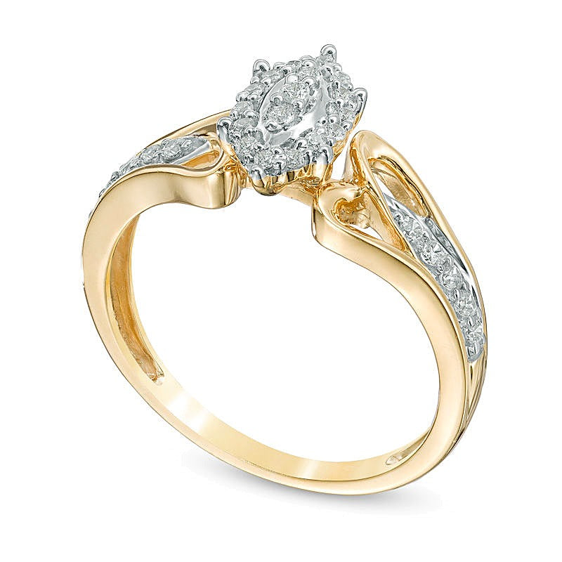 0.2 CT. TW Marquise Composite Diamond Promise Ring in 10K Gold