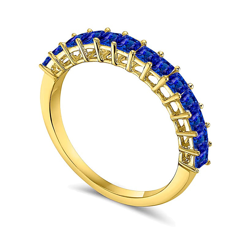 Princess-Cut Blue Sapphire Anniversary Band in 10K Gold