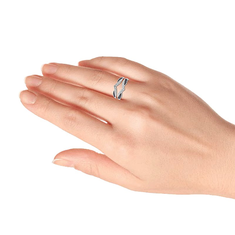 0.33 CT. TW Enhanced Black and White Diamond Vintage-Style Solitaire Enhancer in 14K White Gold