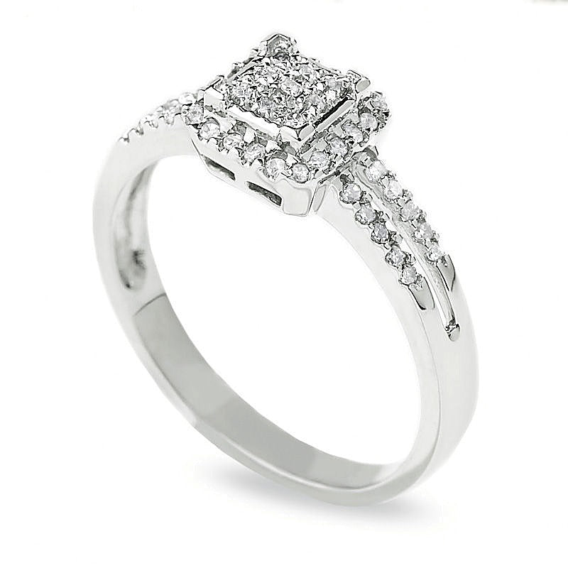 0.25 CT. TW Diamond Split Shank Ring in 10K White Gold