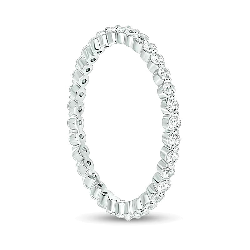 0.5 CT. TW Diamond Scallop Eternity Band in 10K White Gold