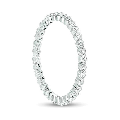 0.5 CT. TW Diamond Scallop Eternity Band in 10K White Gold