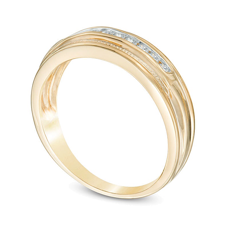 0.25 CT. TW Diamond Milgrain Wedding Band in 10K Gold
