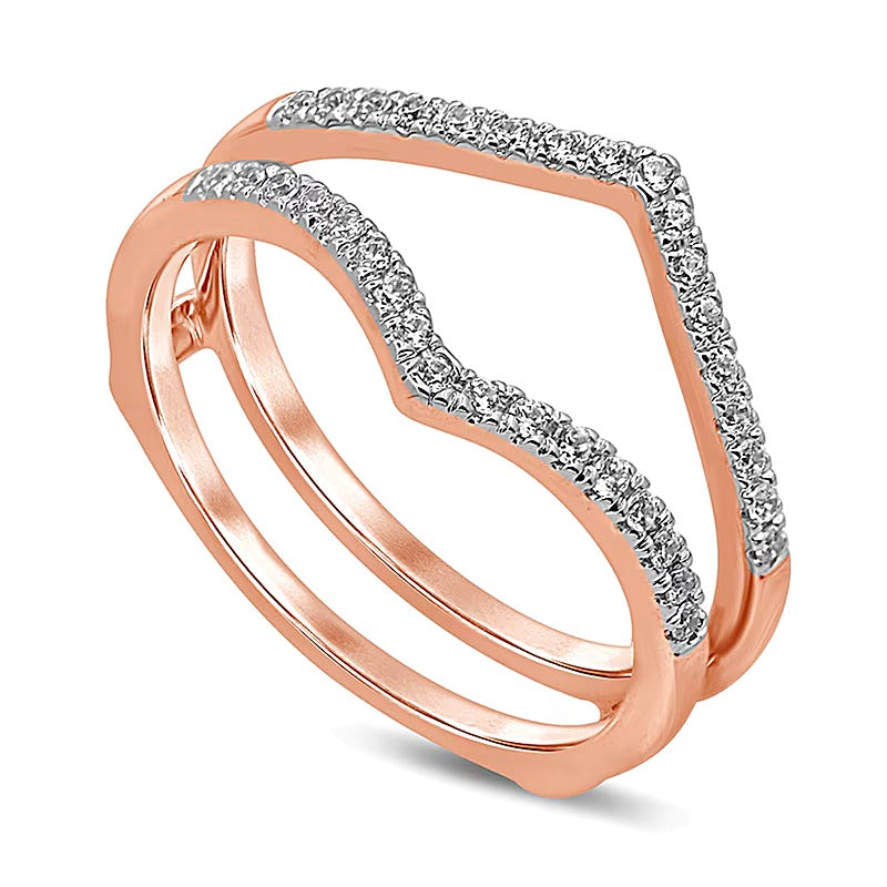0.2 CT. TW Diamond Chevron Solitaire Enhancer in 10K Rose Gold