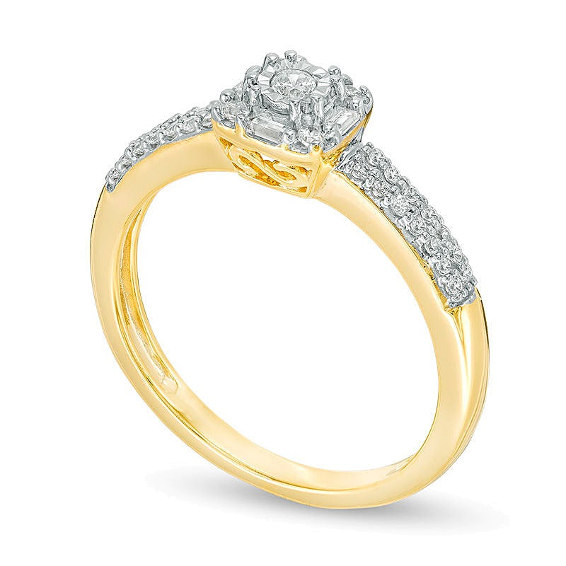 0.25 CT. TW Diamond Double Row Promise Ring in 10K Gold