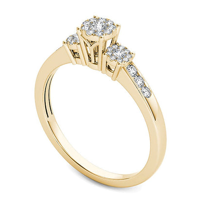 0.33 CT. TW Composite Diamond Three Stone Engagement Ring in 10K Gold