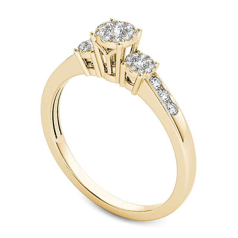 0.33 CT. TW Composite Diamond Three Stone Engagement Ring in 10K Gold