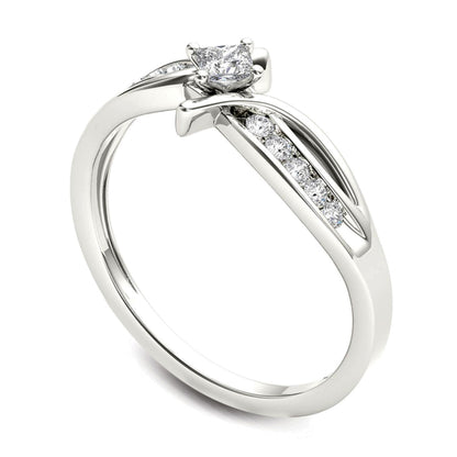 0.25 CT. TW Princess-Cut Diamond Bypass Promise Ring in 14K White Gold