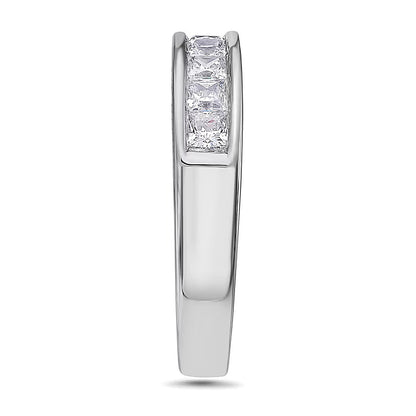 1.0 CT. TW Princess-Cut Diamond Nine Stone Wedding Band in 14K White Gold (H/VS2)