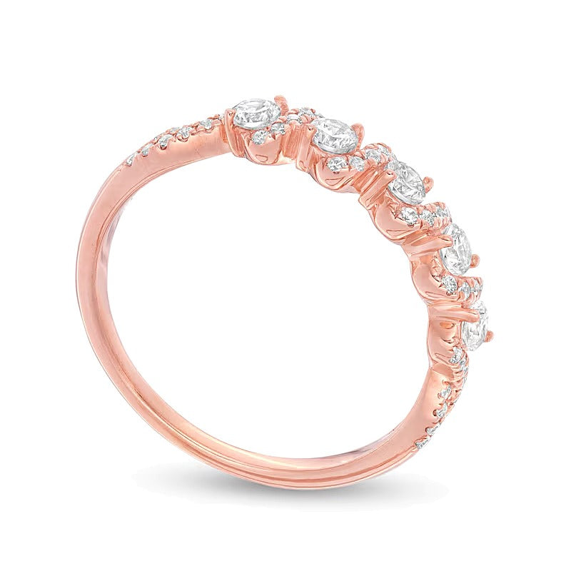 0.5 CT. TW Diamond Spiral Ring in 14K Rose Gold