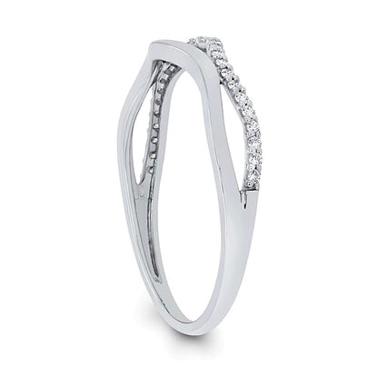 0.1 CT. TW Diamond Open Wave Ring in 10K White Gold