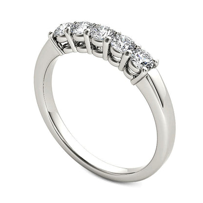 0.5 CT. TW Diamond Five Stone Anniversary Band in 10K White Gold