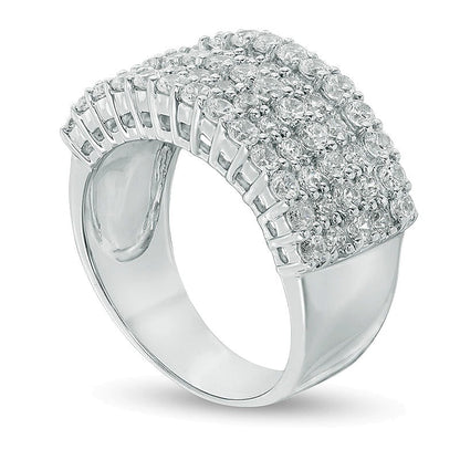 1.5 CT. TW Diamond Five Row Anniversary Ring in 10K White Gold