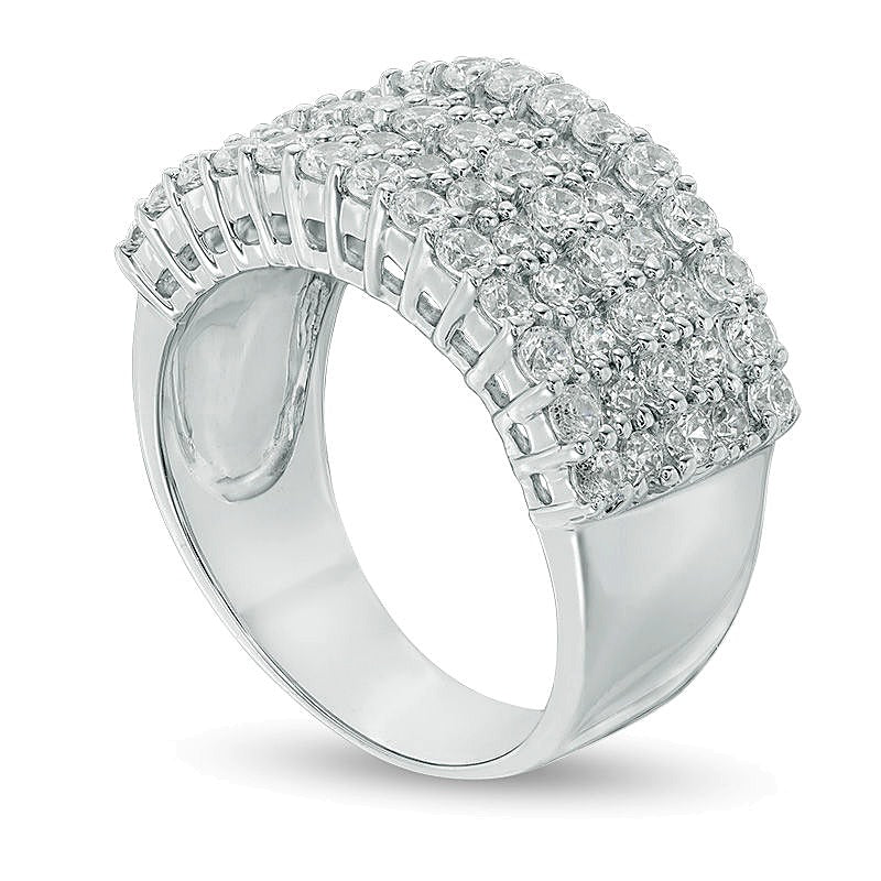 1.5 CT. TW Diamond Five Row Anniversary Ring in 10K White Gold