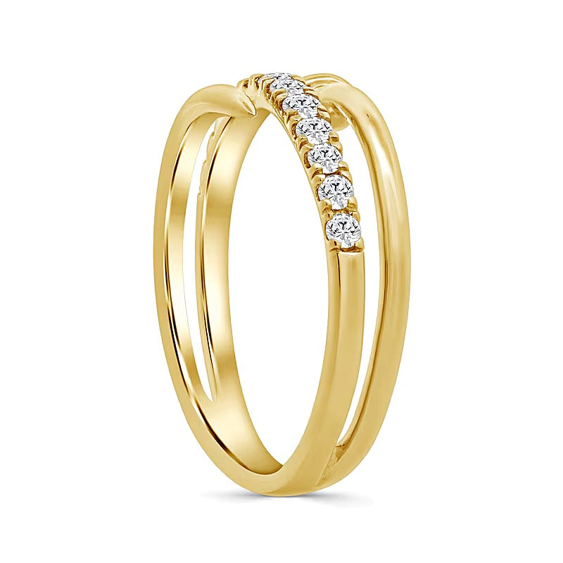 0.33 CT. TW Diamond Spiral Nail Ring in 10K Gold