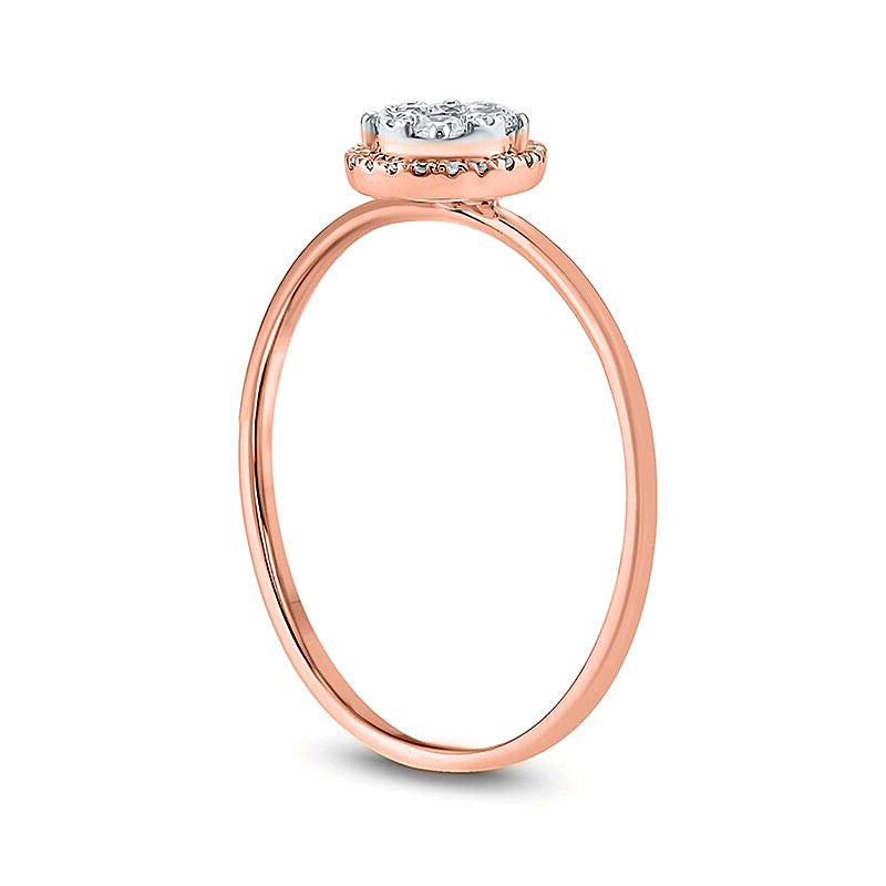 0.2 CT. TW Composite Diamond Frame Promise Ring in 10K Rose Gold