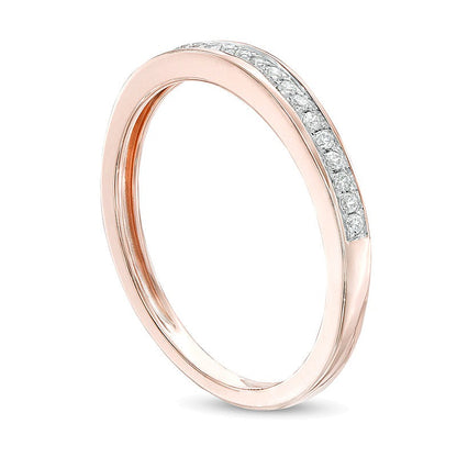 0.07 CT. TW Diamond Channel Anniversary Band in 10K Rose Gold