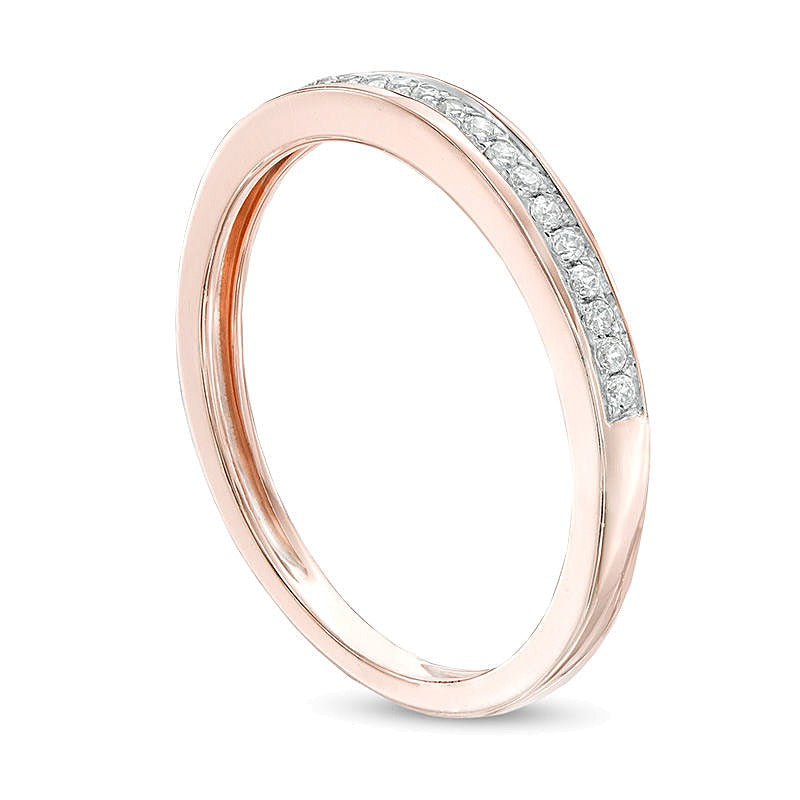 0.07 CT. TW Diamond Channel Anniversary Band in 10K Rose Gold