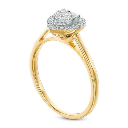 0.25 CT. TW Composite Diamond Heart Frame Promise Ring in 10K Gold
