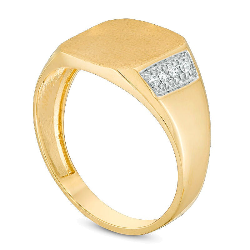 0.13 CT. TW Diamond Signet Ring in 10K Gold