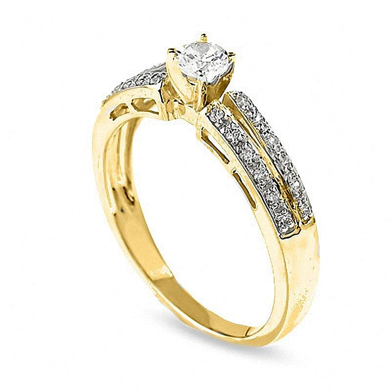 0.25 CT. TW Diamond Split Shank Promise Ring in 10K Gold