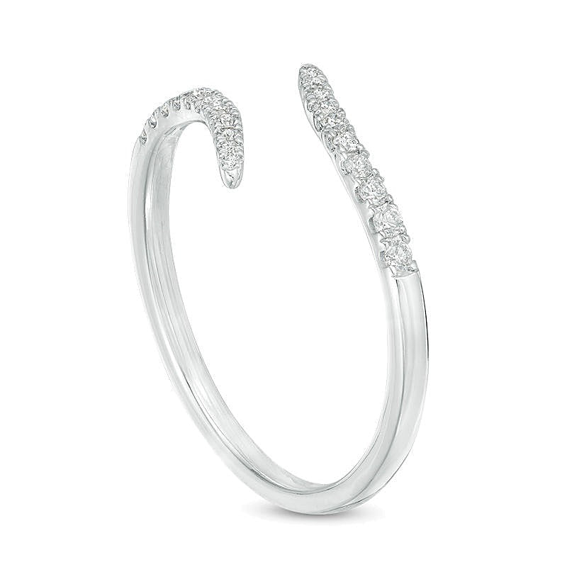 0.2 CT. TW Diamond Bypass Wrap Ring in 10K White Gold