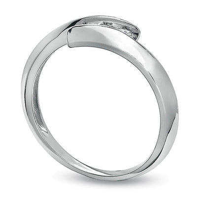 0.2 CT. TW Diamond Three Stone Bypass Ring in 10K White Gold