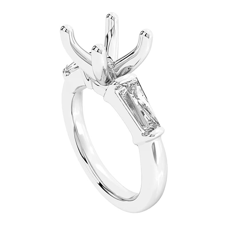 0.63 CT. TW Tapered Baguette Lab-Grown Diamond Semi Mount in 14K White Gold (F/VS2)
