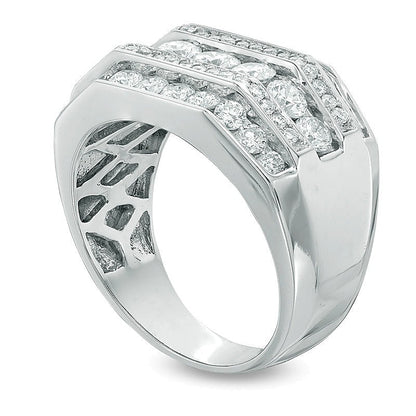 2.5 CT. TW Diamond Five Row Ring in 14K White Gold