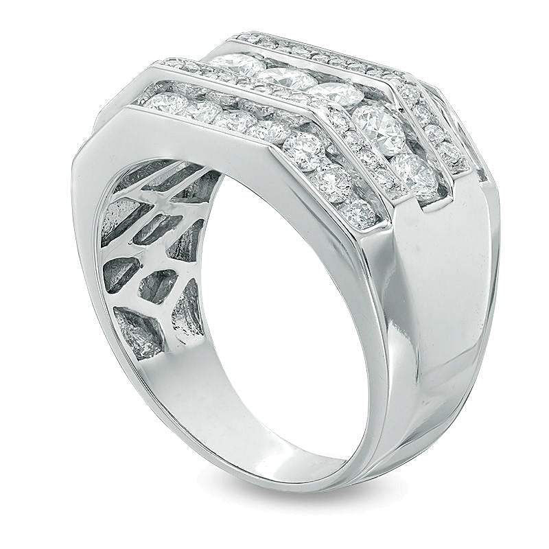 2.5 CT. TW Diamond Five Row Ring in 14K White Gold