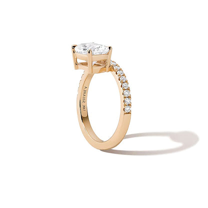 Zales x SHAHLA 2.2 CT. TW Emerald-Cut Lab-Grown Diamond Cantilever PavÃ© Engagement Ring in 18K Gold