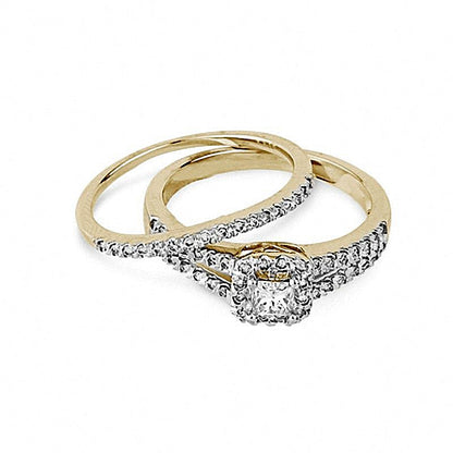 0.5 CT. TW Princess-Cut Diamond Bridal Set in 14K Gold