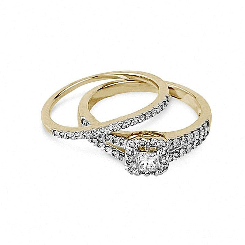 0.5 CT. TW Princess-Cut Diamond Bridal Set in 14K Gold