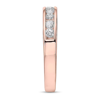 0.75 CT. TW Diamond Channel Eleven Stone Band in 10K Rose Gold (I/I2)