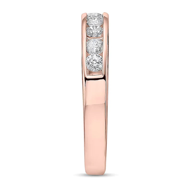 0.75 CT. TW Diamond Channel Eleven Stone Band in 10K Rose Gold (I/I2)