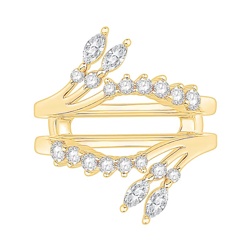 0.63 CT. TW Marquise and Round Lab-Grown Diamond Solitaire Enhancer in 14K Gold (F/VS2)