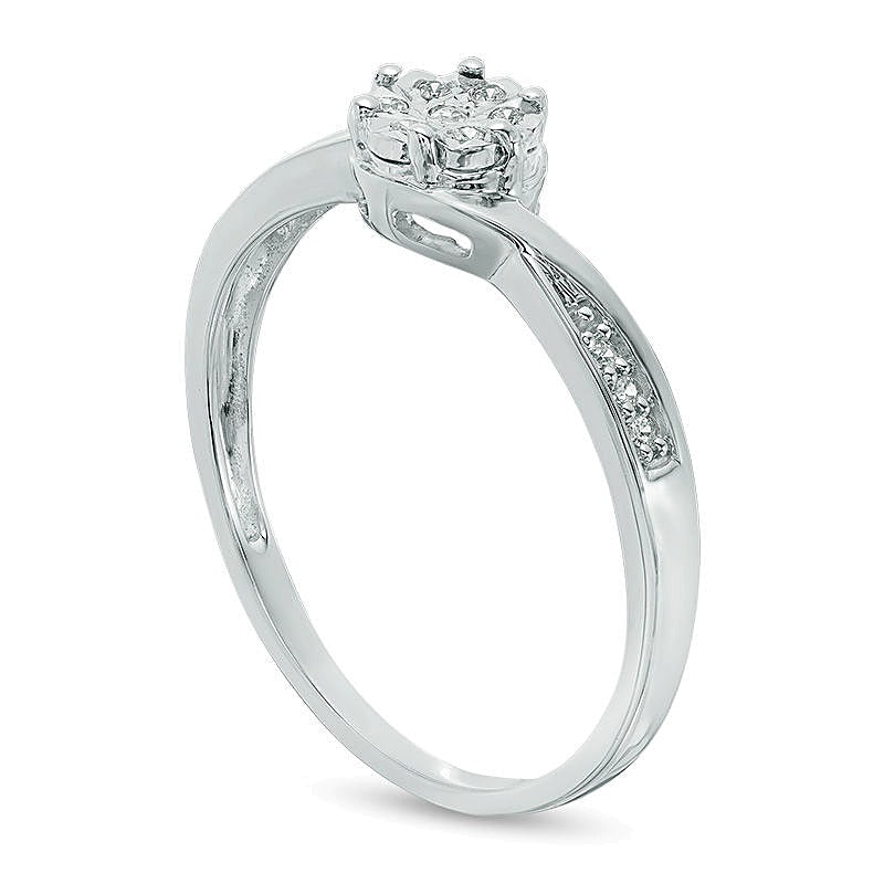 Diamond Accent Bypass Promise Ring in 10K White Gold